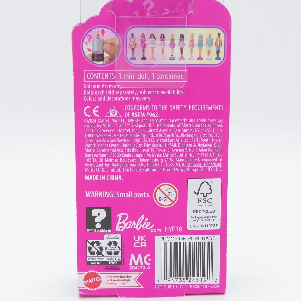 Mattel Mini Barbie Land Lipstick Reveal Mini Doll 1.5